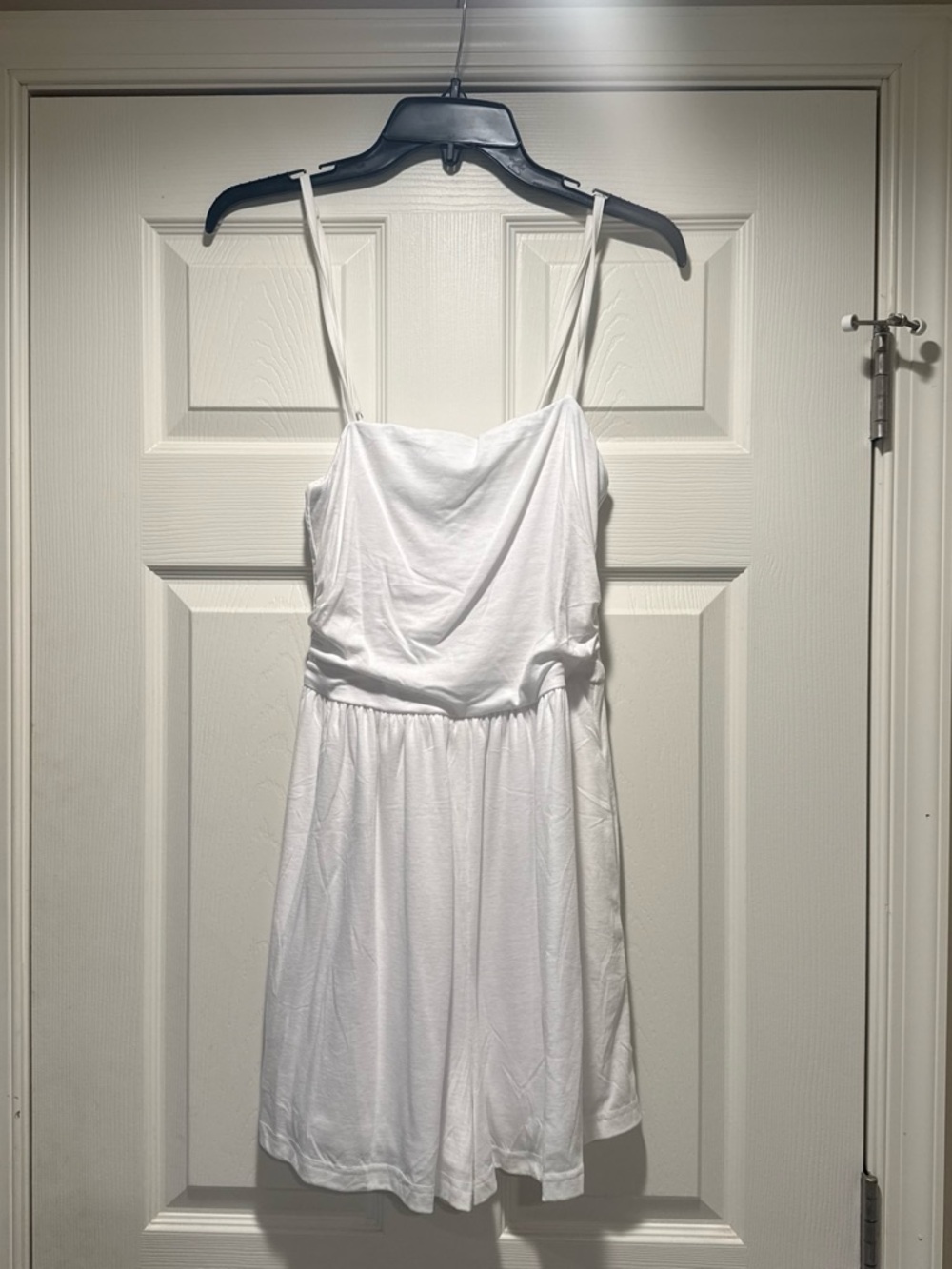 Women's White Spaghetti-Strap Mini romper